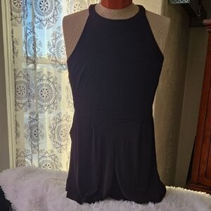 Black Sleeveless Halter Top